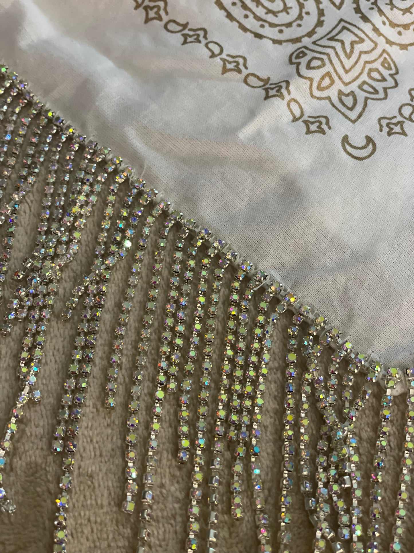 Rhinestone fringe bandanna