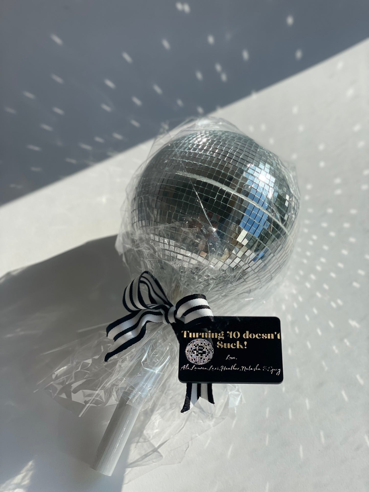 Disco Ball Lollipop Gift Card Holder